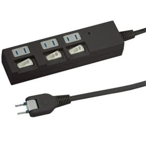 ヤザワ　個別スイッチ付節電タップ 3個口 3m ブラック