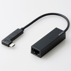 ギガビットLANアダプター USB3.1(Gen1) Type-C・L字コネクタ付 ブラック